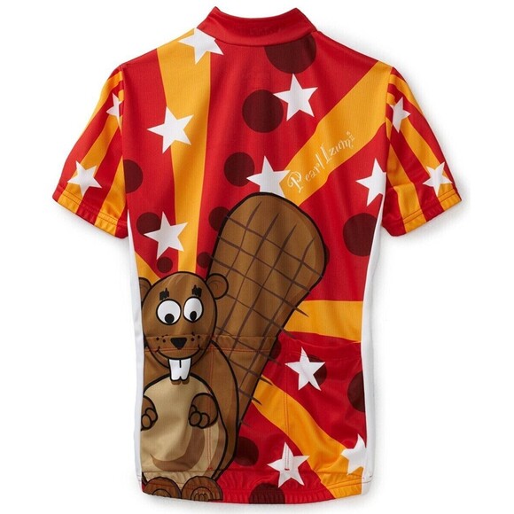 PEARL IZUMI Select Series Juniors Boys Red  Beaver Squirrel Cycling Jersey EUC - Picture 2 of 5